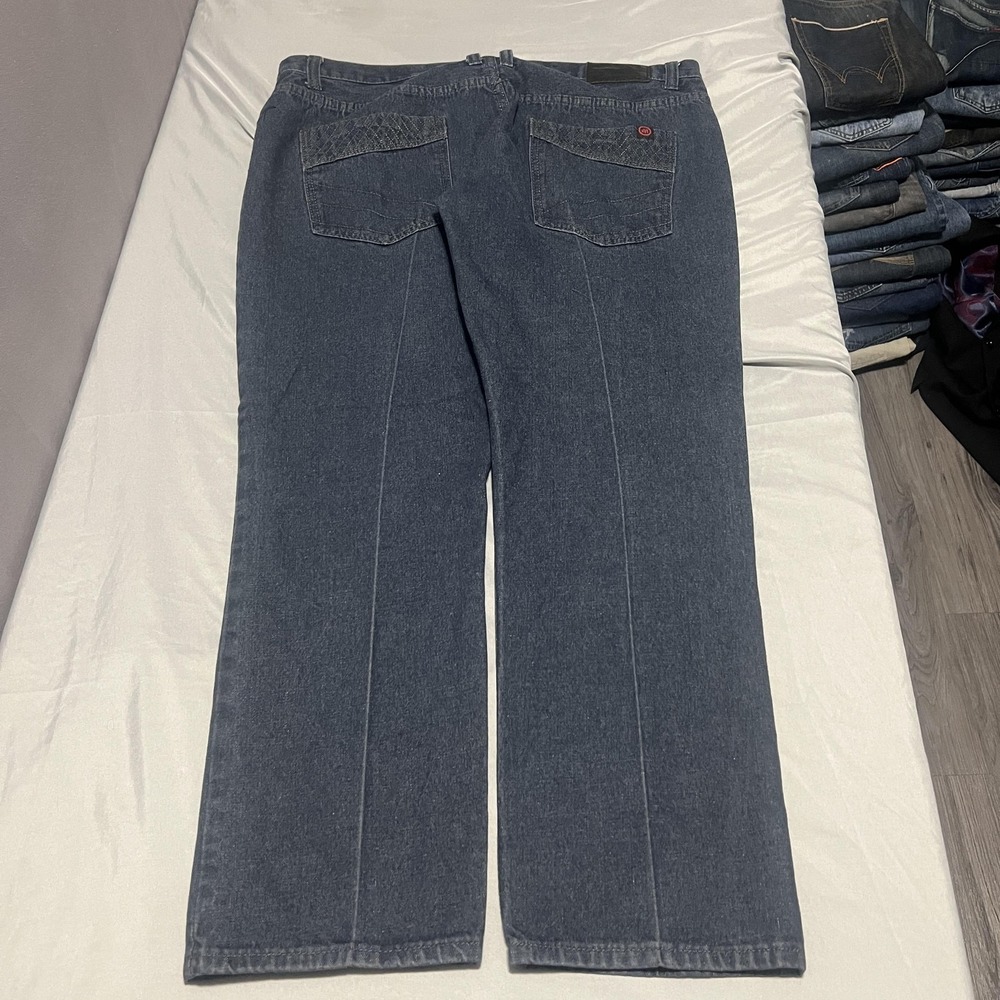 Mecca Jeans‎ Mens 40x32 Blue Dark Wash Relaxed Straight Leg Denim Casual